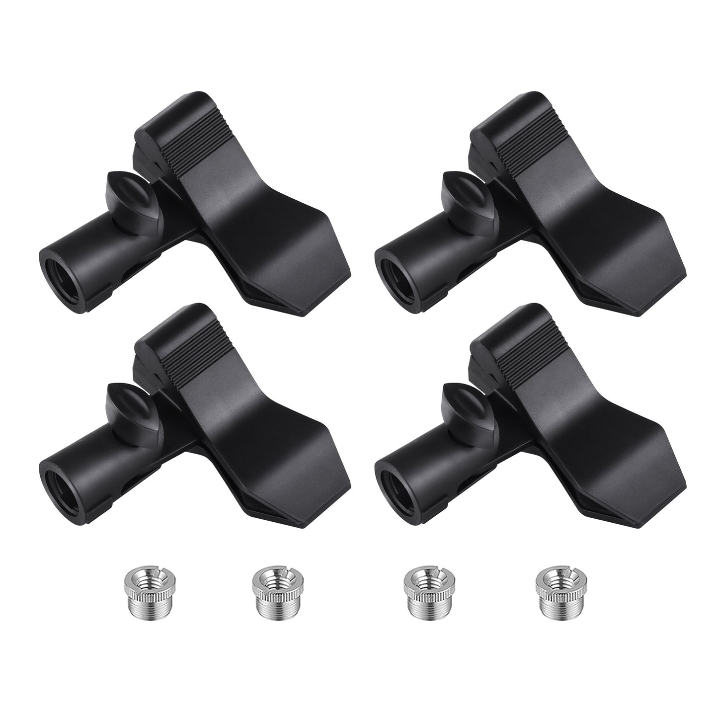 Rannsgeer Adjustable Universal Microphone Clip (4-Pack) with 5/8" to 3/8" Screw Adapters RC60