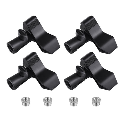 Rannsgeer Adjustable Universal Microphone Clip (4-Pack) with 5/8" to 3/8" Screw Adapters RC60