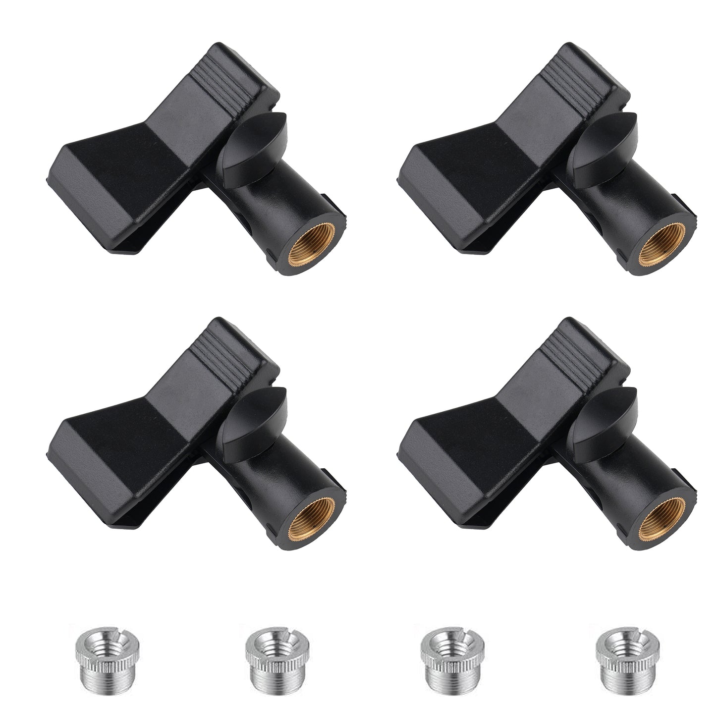 Rannsgeer Universal Microphone Clip with Adjustable Knob & 5/8" to 3/8" Thread Adapter for Studio Recording, Podcasts, and Live Streaming