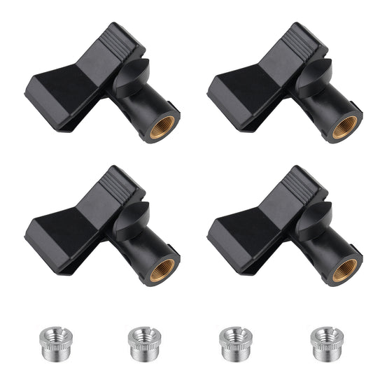 Rannsgeer Universal Microphone Clip with Adjustable Knob & 5/8" to 3/8" Thread Adapter for Studio Recording, Podcasts, and Live Streaming