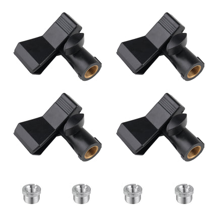 Rannsgeer RC68 Universal Microphone Clip with Adjustable Knob, 5/8" to 3/8" Thread Adapter for Most Handheld Mics, Dynamic & Condenser – For Studio, Podcast, Live Stream