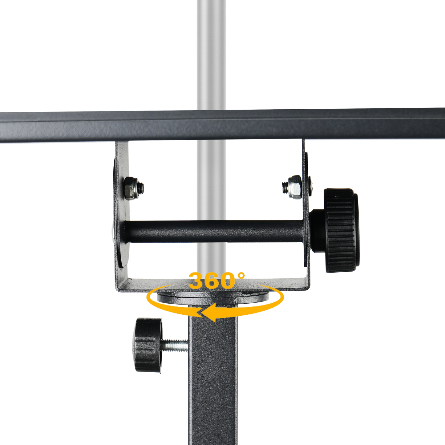 Rannsgeer RHT602 Adjustable Laptop & Tablet Tray | 360° Swivel & Tilt Mount for Speaker Stands & Treadmills (10x13")