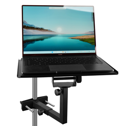 Rannsgeer RHT603 Adjustable Laptop Tray | 360° Swivel & Tilt Mount for Speaker Stands & Treadmills (11x16")