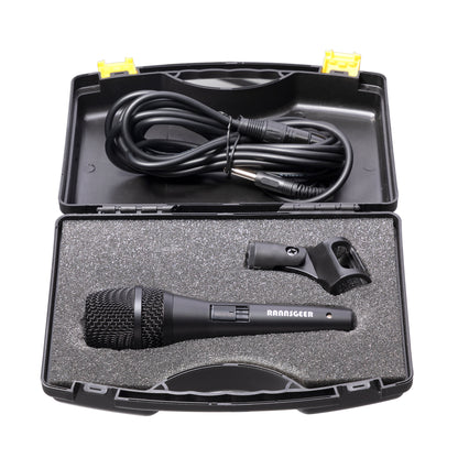 Rannsgeer RM82B-P2 Dynamic Vocal Microphone 2-Pack - Wired Handheld Karaoke Mic with 16ft Cable & Carrying Case
