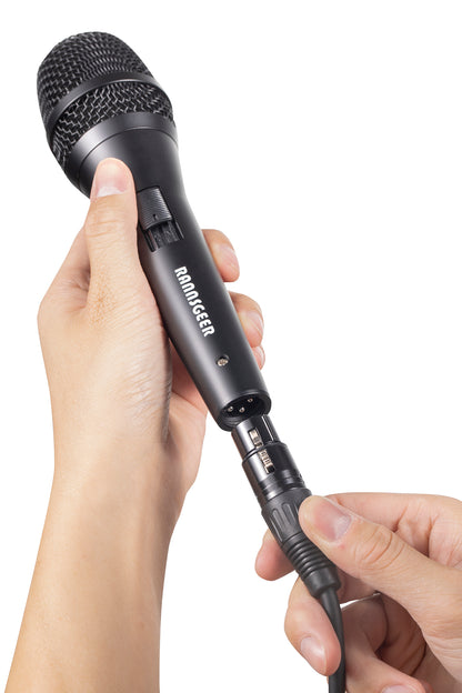 Rannsgeer RM82B-P2 Dynamic Vocal Microphone 2-Pack - Wired Handheld Karaoke Mic with 16ft Cable & Carrying Case