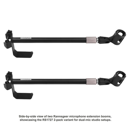 Rannsgeer 10"-18" Adjustable Microphone Extension Boom Arm with Integrated Headset Hanger (RS1726)