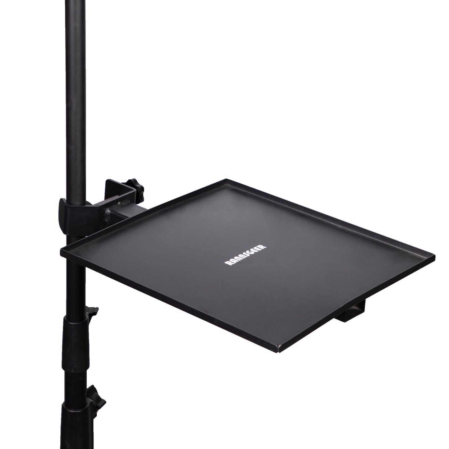 Rannsgeer 2-Pack Microphone Stand Tray - 12.8" x 9.8" Heavy Duty Steel Utility Shelf with Clamp for Music Stands & Speaker Poles