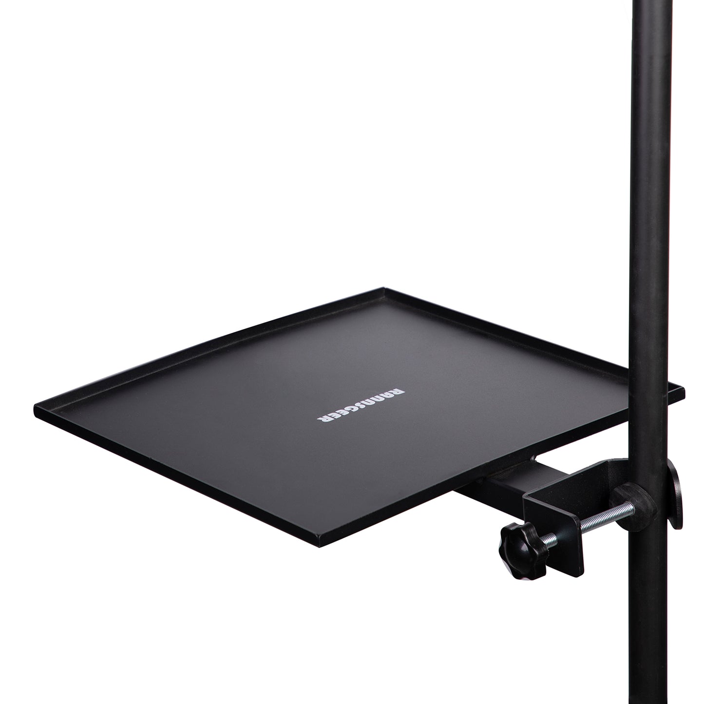 Rannsgeer 2-Pack Microphone Stand Tray - 12.8" x 9.8" Heavy Duty Steel Utility Shelf with Clamp for Music Stands & Speaker Poles