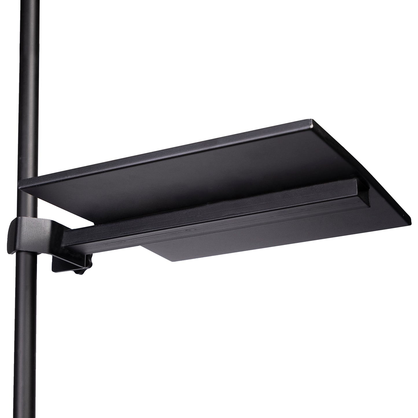 Rannsgeer 2-Pack Microphone Stand Tray - 12.8" x 9.8" Heavy Duty Steel Utility Shelf with Clamp for Music Stands & Speaker Poles