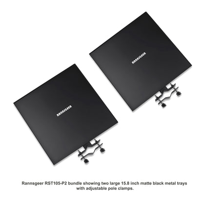 Rannsgeer RST105-P2 2-Pack Large Metal Trays for Speaker & TV Stands (15.8" x 15.8")