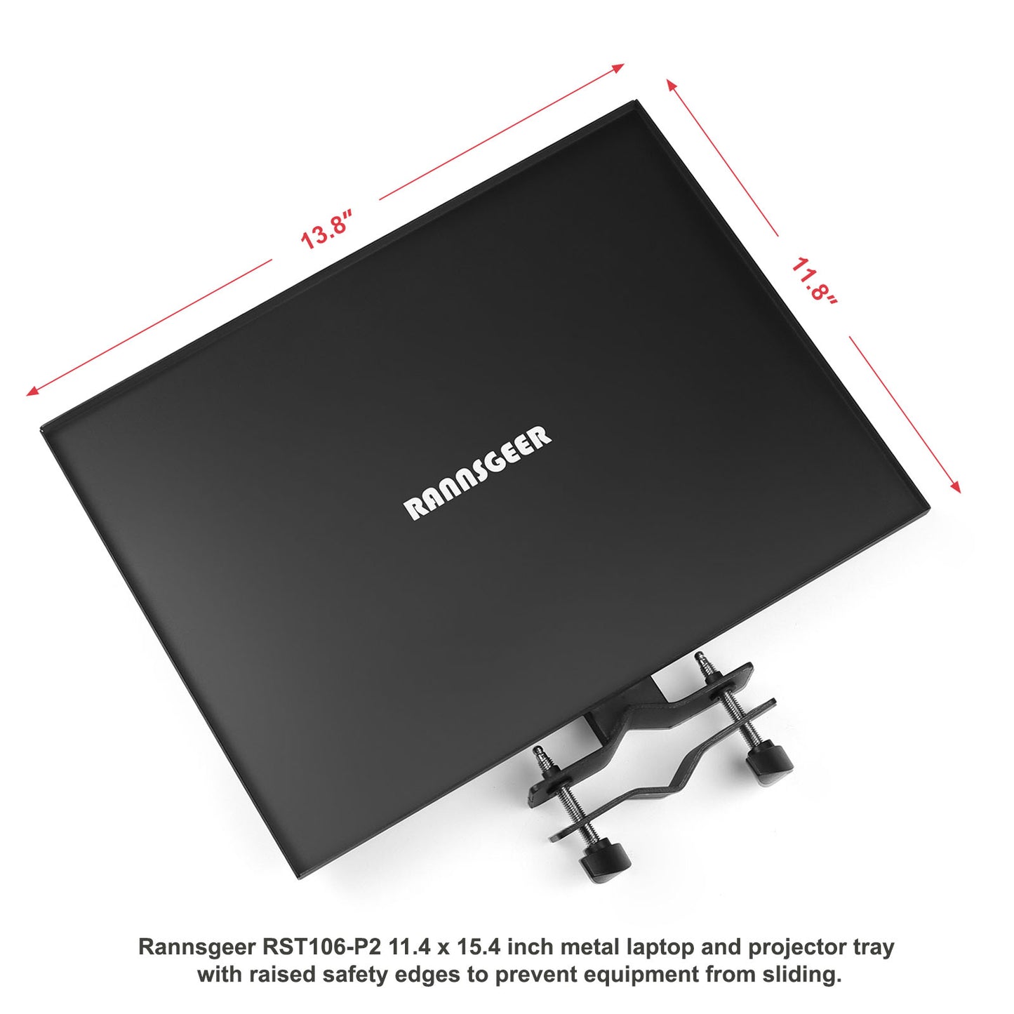 Rannsgeer RST106-P2 (Set of 2) Universal Metal Trays - 11.4" x 15.4" for Speaker & TV Stands