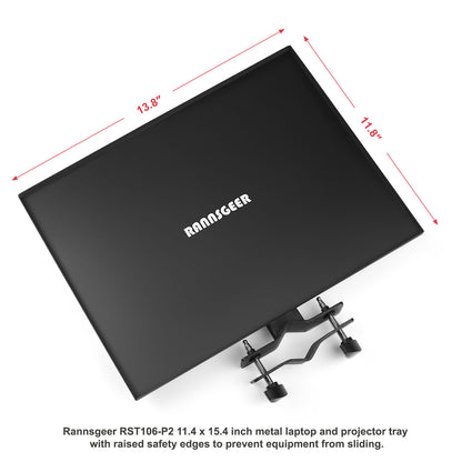 Rannsgeer RST106-P2 (Set of 2) Universal Metal Trays - 11.4" x 15.4" for Speaker & TV Stands