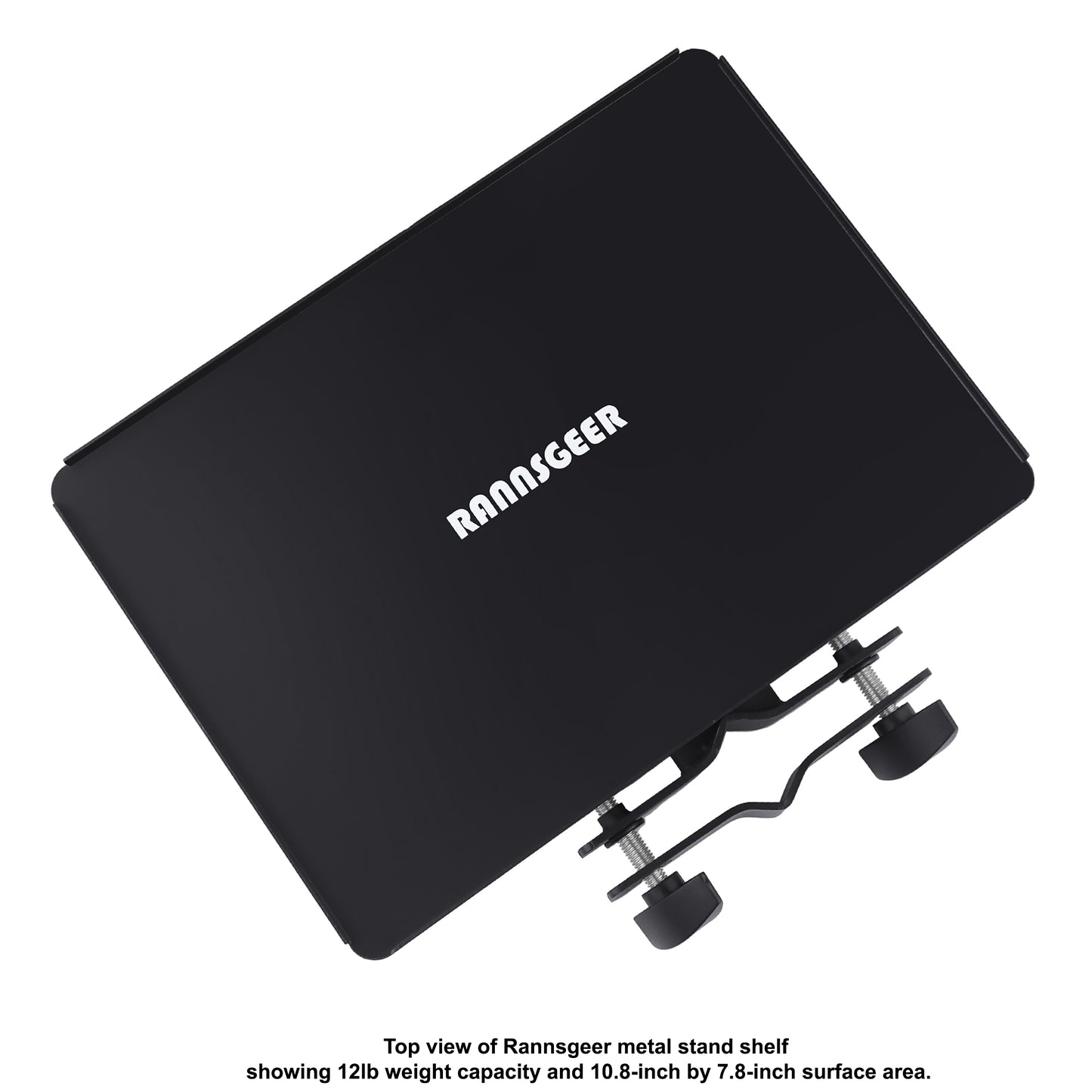Rannsgeer Heavy-Duty Steel Clamp-On Tray for Microphone & Speaker Stands