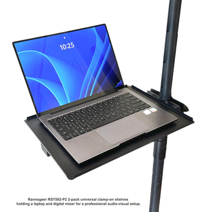 Rannsgeer Heavy Duty Steel Tray - Universal Mount for TV Stands, Carts & Speaker Stands