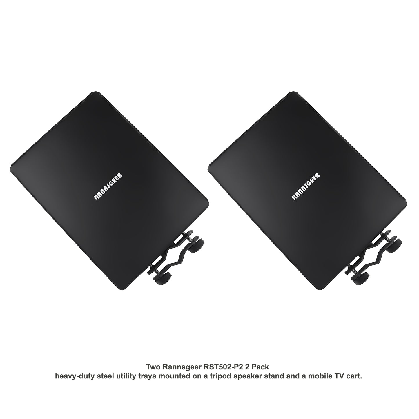 Rannsgeer RST502-P2 2-Pack Heavy Duty Steel Tray for TV & Speaker Stands