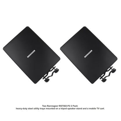 Rannsgeer RST502-P2 2-Pack Heavy Duty Steel Tray for TV & Speaker Stands