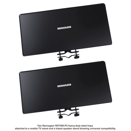 Rannsgeer RST506-P2 2-Pack Heavy Duty Steel Tray for TV Stands & Speaker Mounts