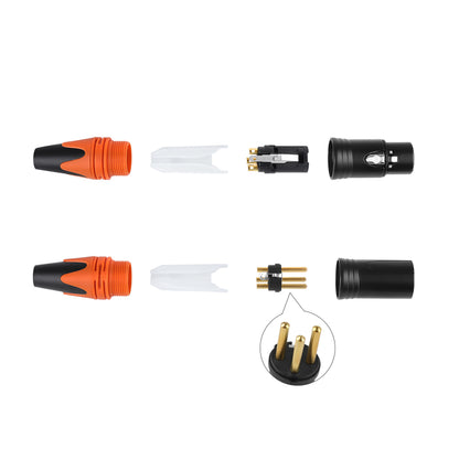 Rannsgeer 3-Pin XLR Male & Female Connectors (4 Pairs) – DIY Audio Cable Plug Set