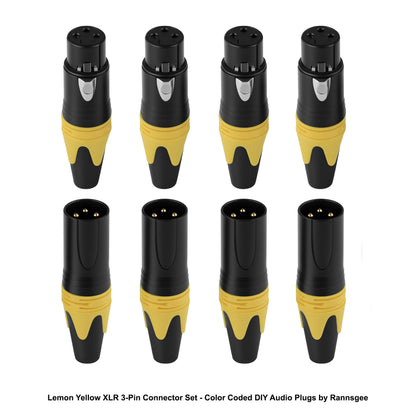 Rannsgeer 3-Pin XLR Male & Female Connectors (4 Pairs) – DIY Audio Cable Plug Set