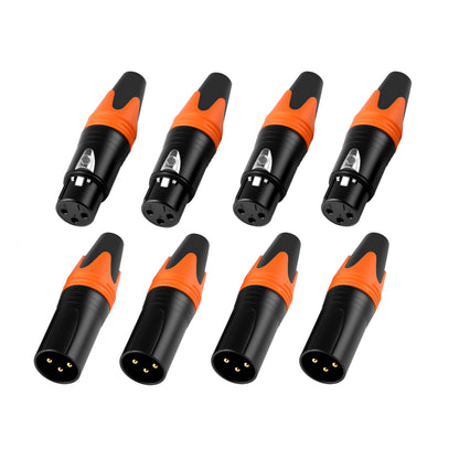Rannsgeer 3-Pin XLR Male & Female Connectors (4 Pairs) – DIY Audio Cable Plug Set