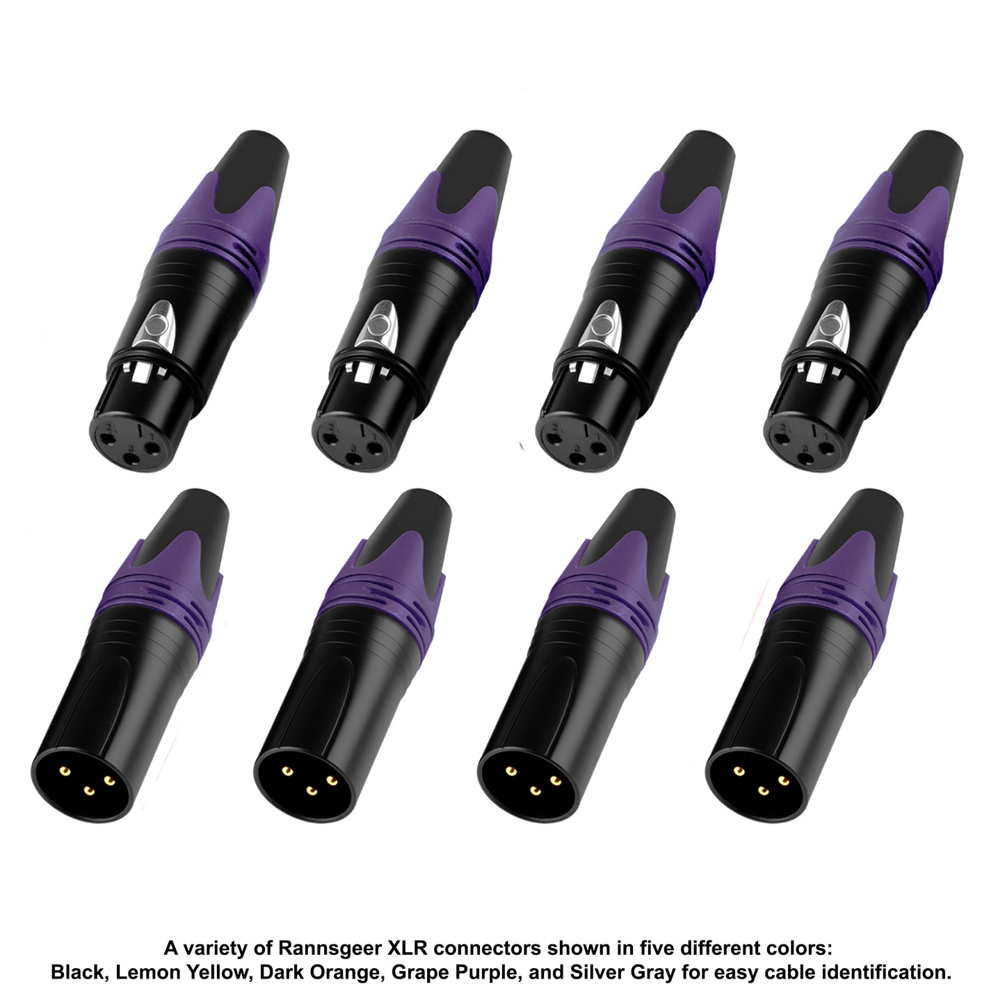 Rannsgeer 3-Pin XLR Male & Female Connectors (4 Pairs) – DIY Audio Cable Plug Set