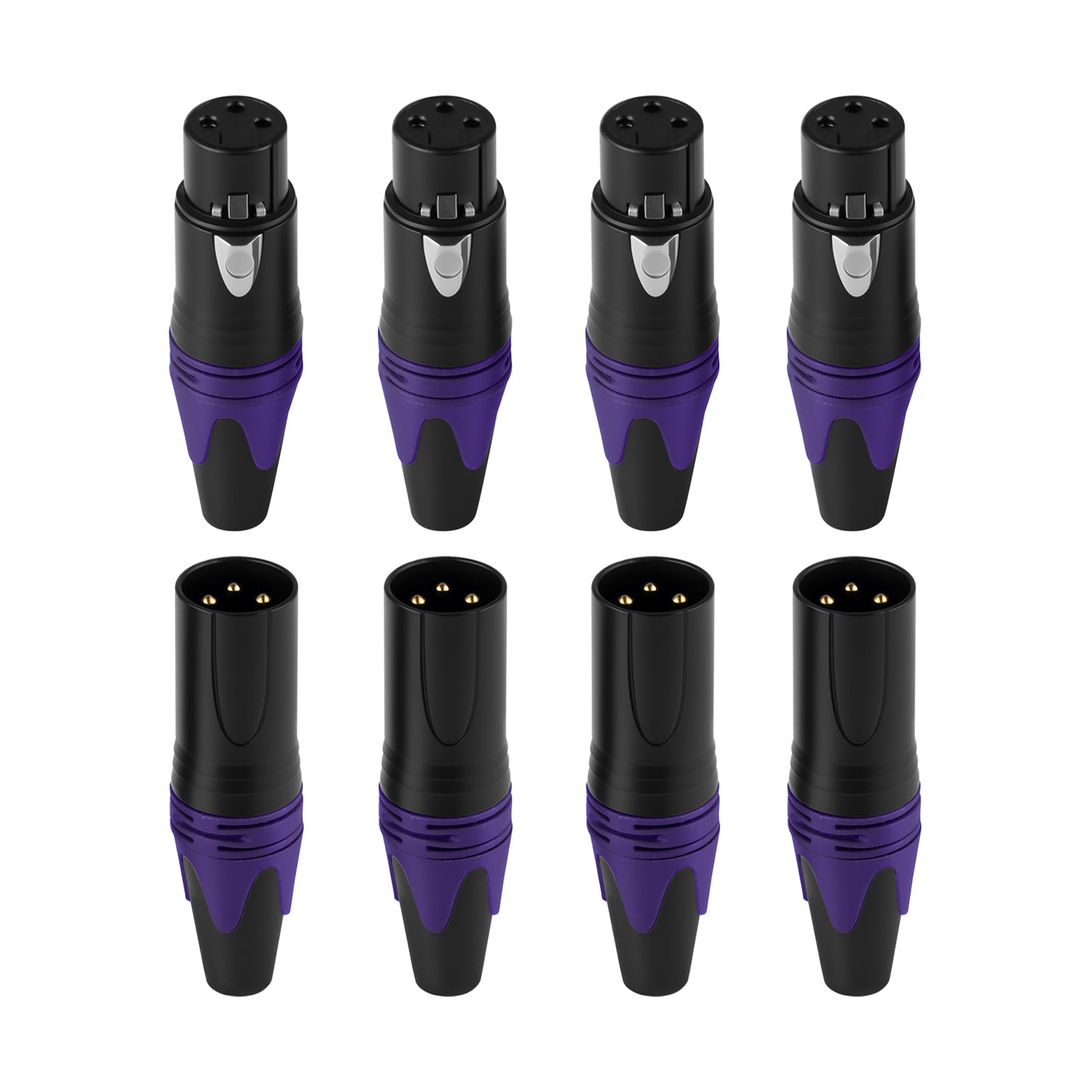 Rannsgeer 3-Pin XLR Male & Female Connectors (4 Pairs) – DIY Audio Cable Plug Set