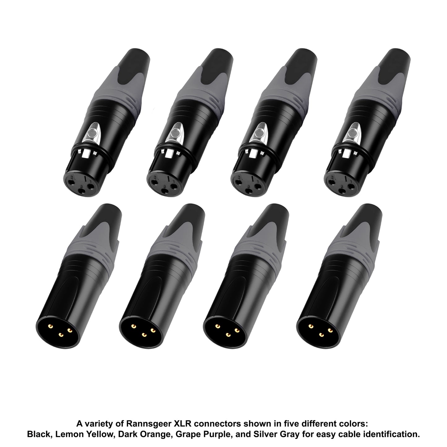 Rannsgeer 3-Pin XLR Male & Female Connectors (4 Pairs) – DIY Audio Cable Plug Set