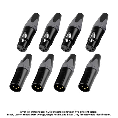 Rannsgeer 3-Pin XLR Male & Female Connectors (4 Pairs) – DIY Audio Cable Plug Set