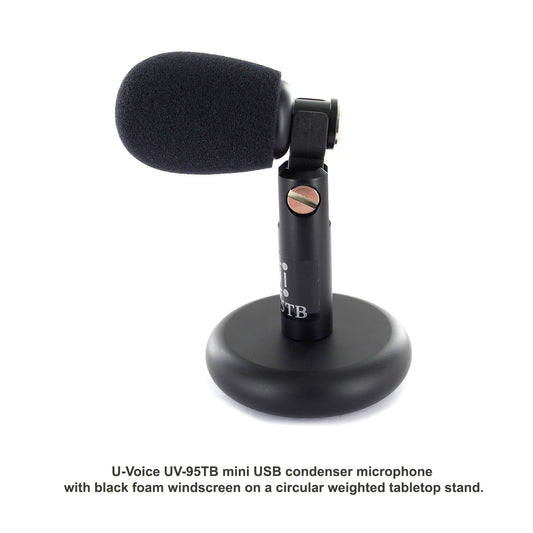 U-Voice UV-95TB USB Mini Condenser Microphone - Tabletop Mic for PC/Laptop, Streaming & Zoom Meetings
