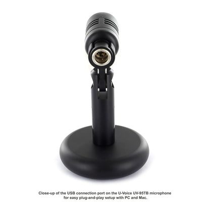 U-Voice UV-95TB USB Mini Condenser Microphone - Tabletop Mic for PC/Laptop, Streaming & Zoom Meetings