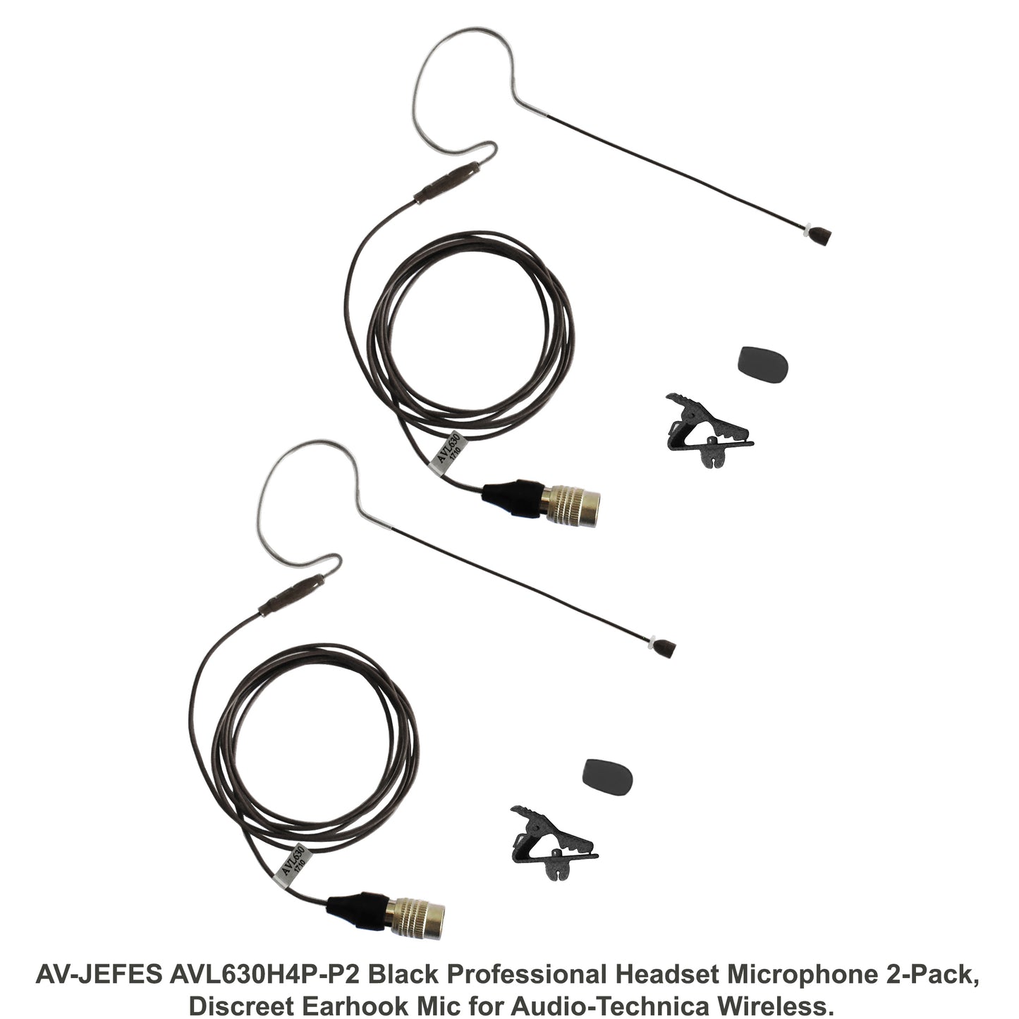 AV-JEFES AVL630H4P-P2 Tan Mini Headset Microphone for Audio-Technica Wireless (2-Pack)