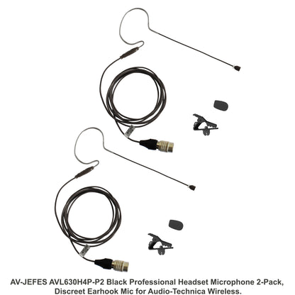 AV-JEFES AVL630H4P-P2 Tan Mini Headset Microphone for Audio-Technica Wireless (2-Pack)