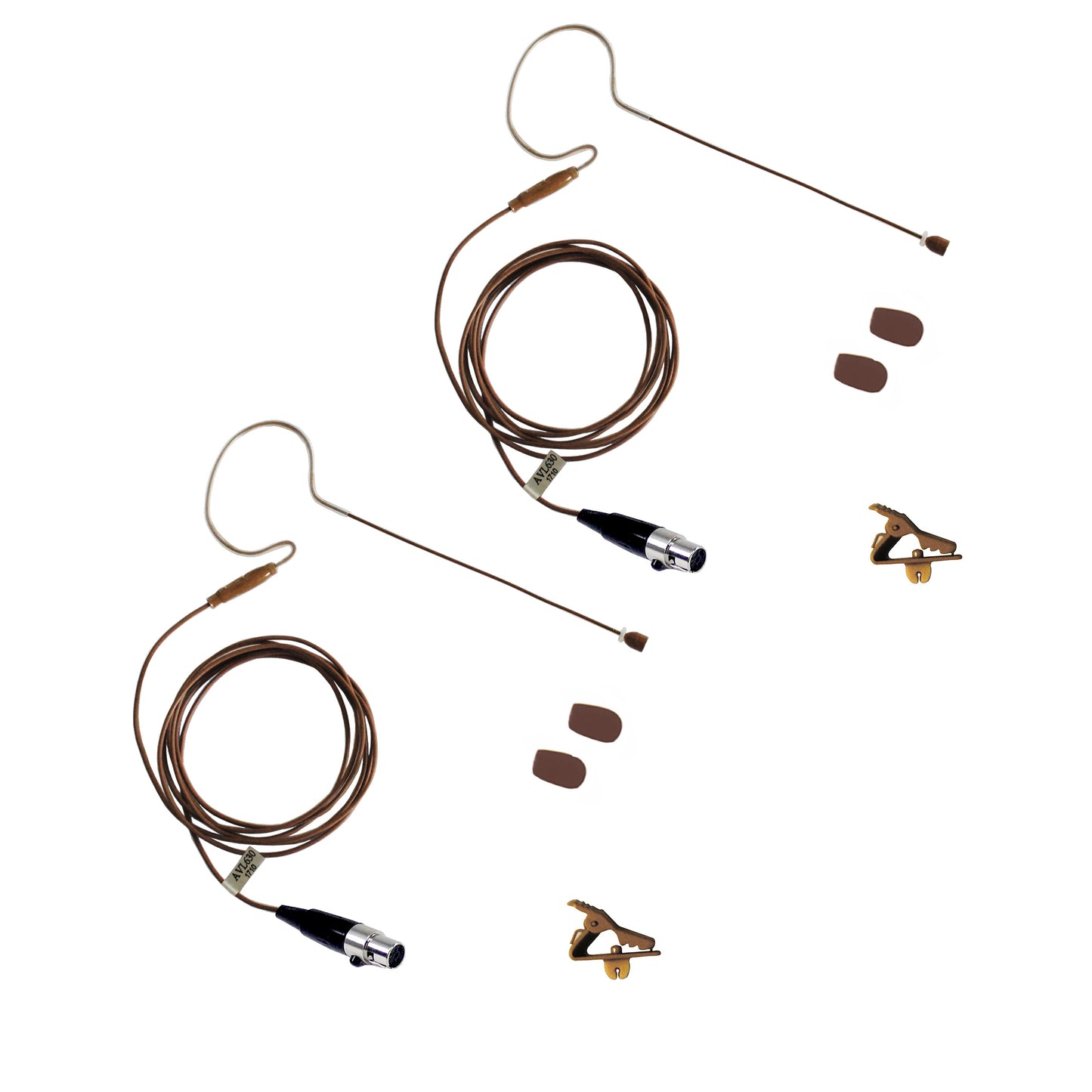 Rannsgeer AVL630R-SH4-P2 Earhook Headset Microphone for Shure Wireless (2-Pack)