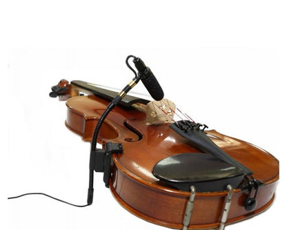 Rannsgeer PMMB19 Violin Clip-On Condenser Microphone Kit with Rechargeable 48V Phantom Power Supply
