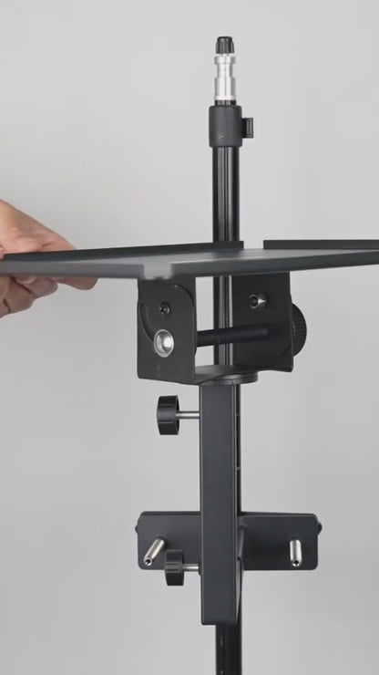 Rannsgeer RHT603 Adjustable Laptop Tray | 360° Swivel & Tilt Mount for Speaker Stands & Treadmills (9.8" x 13")
