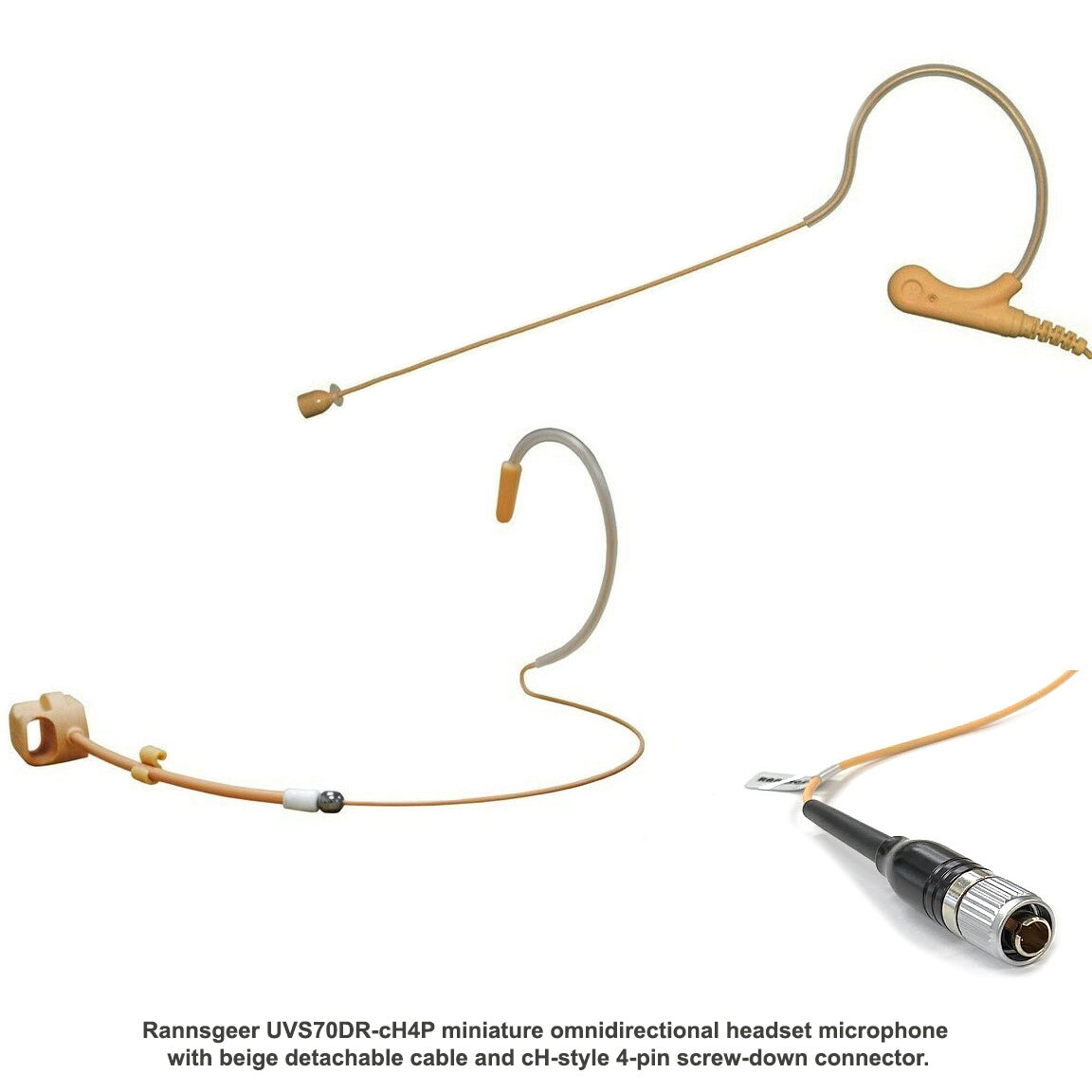 Rannsgeer UVS70DR-cH4P-FR Omnidirectional Mini Headset Mic with Frame for Audio-Technica  cH-style  w/Frame
