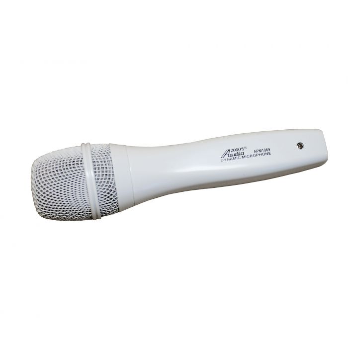 Audio2000 APM1069 Dynamic White Microphone with Holder