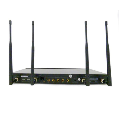 Rannsgeer UHF Wireless Microphone System - 4 Channel Lapel Lavalier, 128 Selectable Frequencies