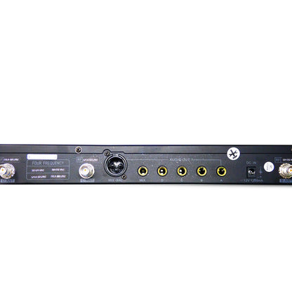 Rannsgeer 4-Channel Wireless Microphone System - UHF 128 Selectable Frequencies with 1 Handheld & 3 Headset Mics