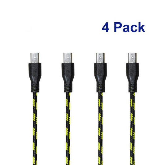 APXX 4-Pack 3 Ft Premium High Speed Nylon Braided USB 2.0 A Male to Micro B Cable U703Q